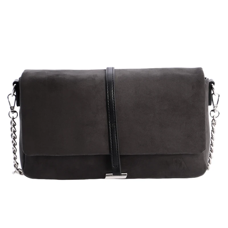 Bandolera solapa Don Algodón suede Negro