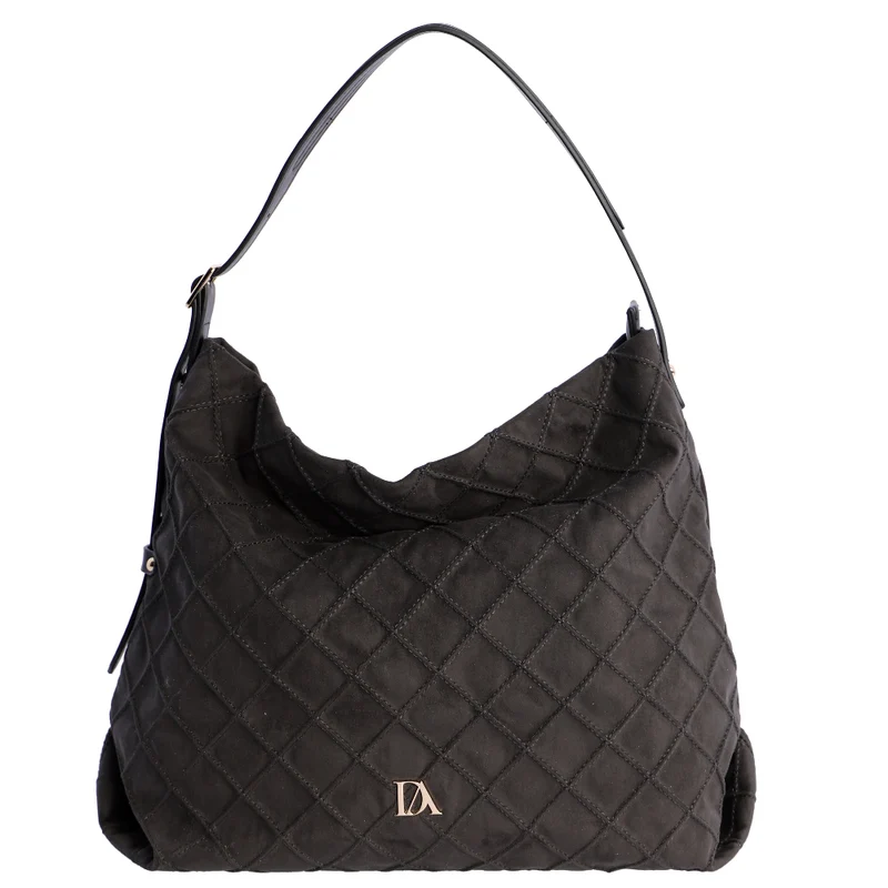 Bolso de Hombro Don Algodón Suede Negro