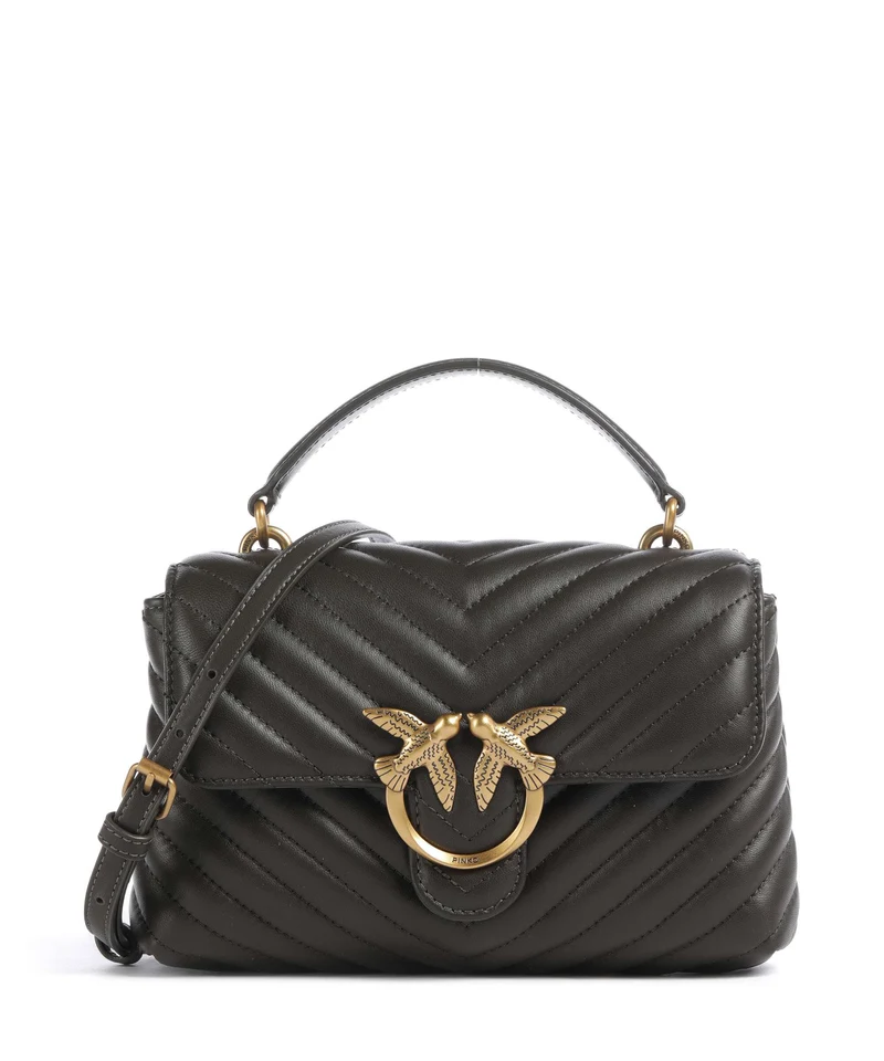 Pinko Love Lady Puff Mini Bolso de mano verde fango/antique gold