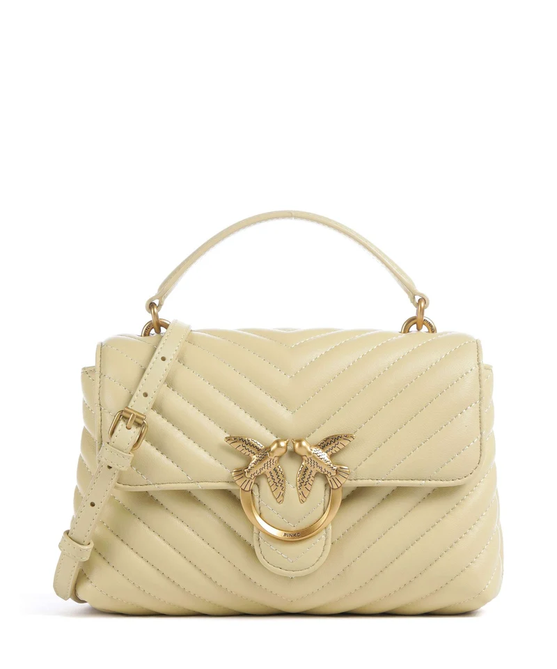 Pinko Love Lady Puff Mini Bolso de mano giallo vaniglia/antique gold