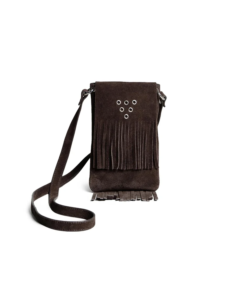 BOLSO ANTE FLECOS MARRÓN