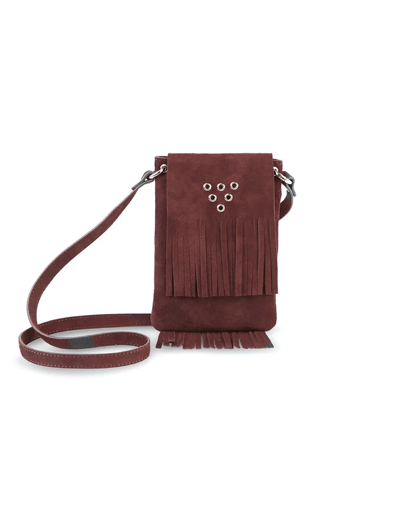 BOLSO ANTE FLECOS GRANATE
