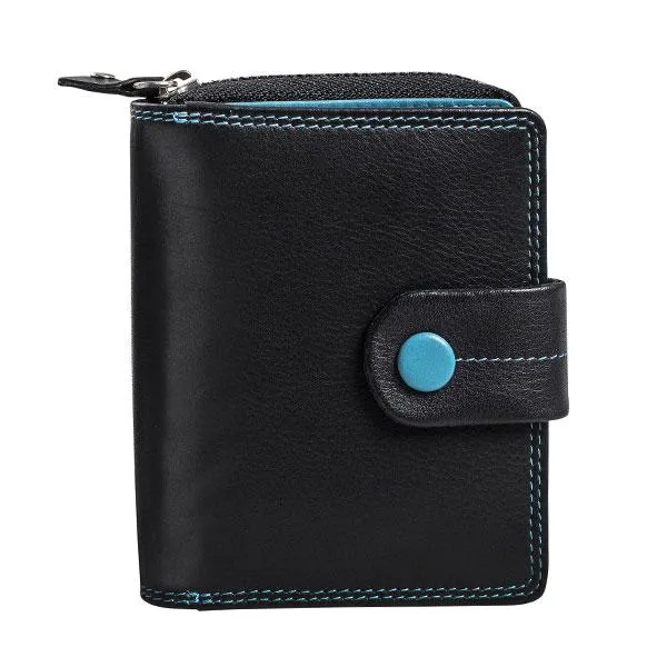 Billetero pequeño de Piel (10,5x9cm) monedero de cremallera Matties Multicolour