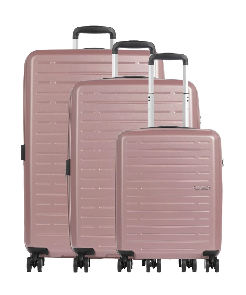 American Tourister Aerojoy Juego de maletas (4 ruedas) metallic rose