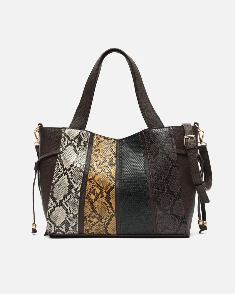 Toksito-1 bolso de hombro con neceser extraíble y estampado animal print