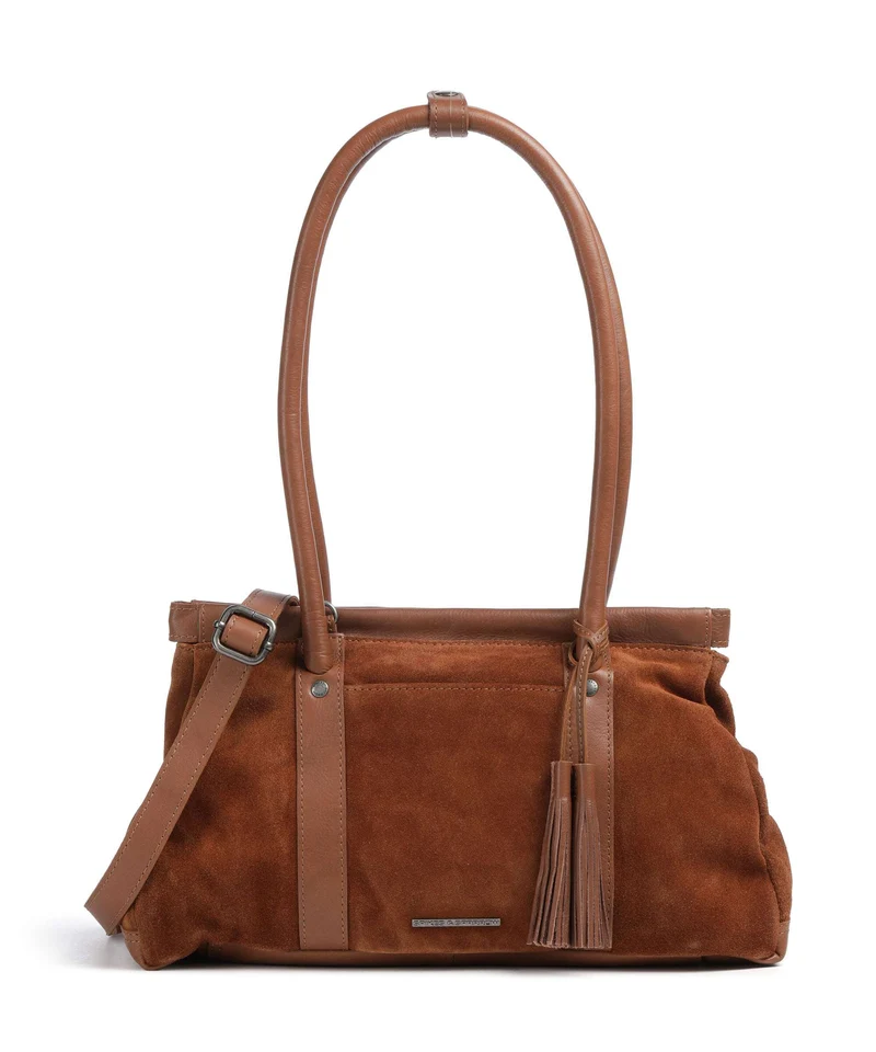 Spikes & Sparrow Suede Mix Milania Bolso de hombro mocca