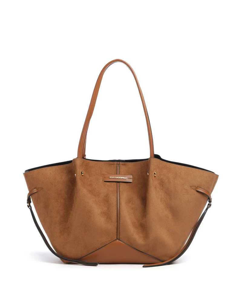 Karl Lagerfeld K/Pierced Medium Bolsa shopping dark tan
