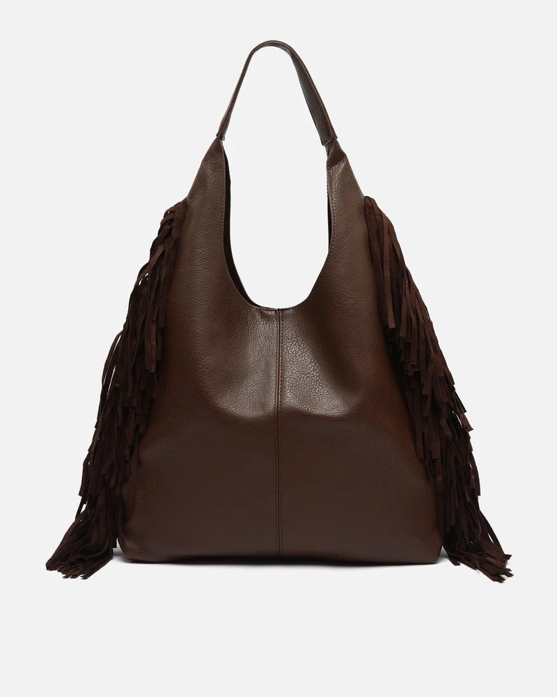 Frinpo bolso hobo con neceser extraíble y detalle flecos