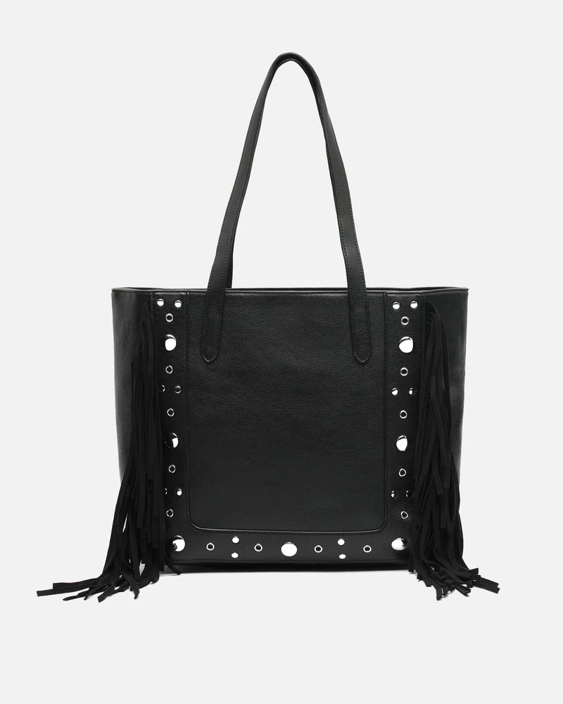 Catrinas bolso shopper grande con detalles metálicos y flecos