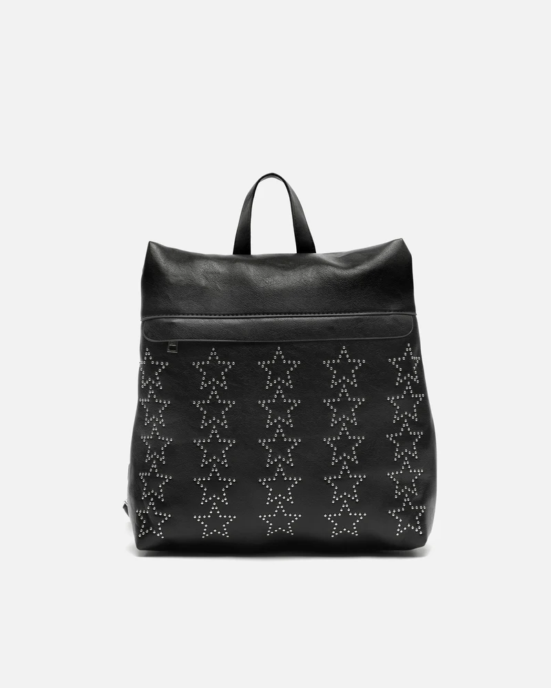 Estre mochila antirrobo con detalles metálicos en forma de estrellas