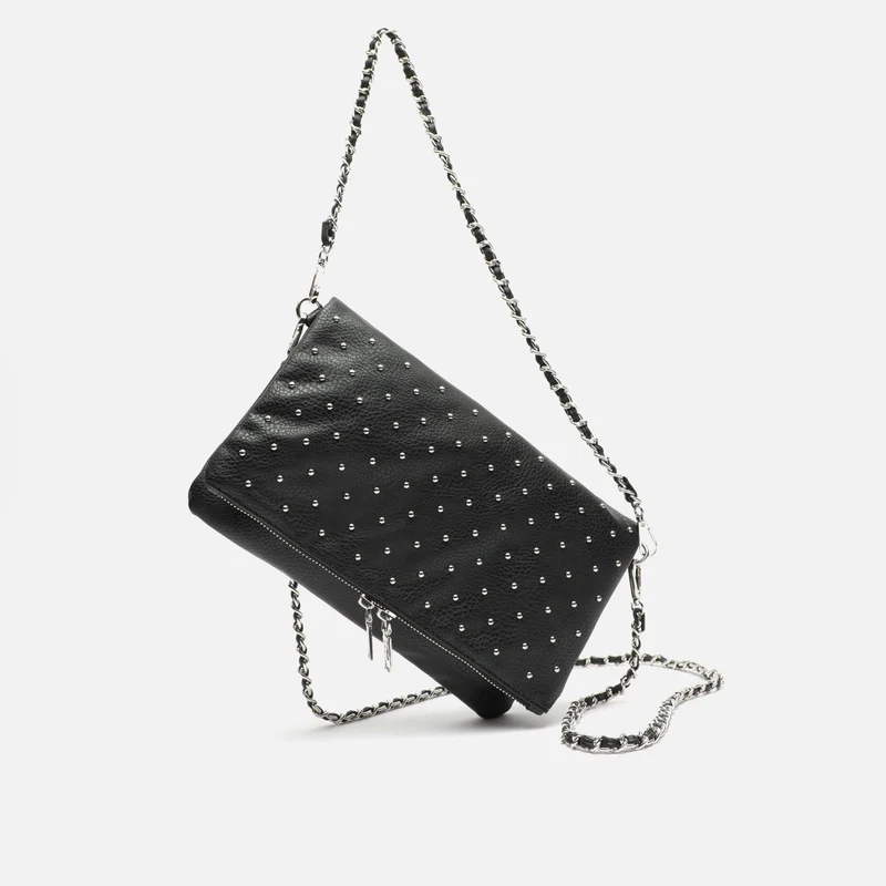 Tachita bolso bandolera con doble asa y detalles metalizados