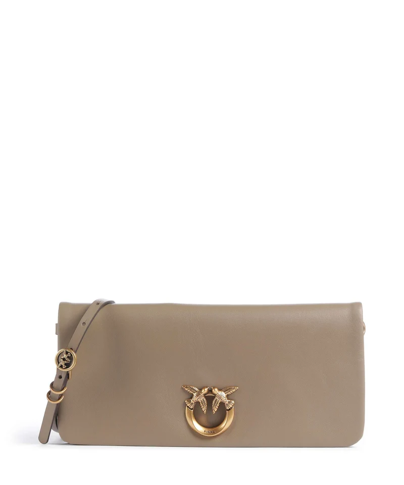 Pinko Click Soft Classic Bandolera grigio talpa/antique gold