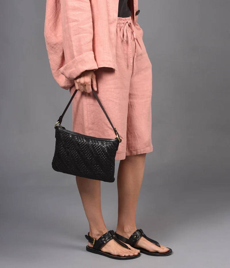 Bolso de hombro de piel THB Plait