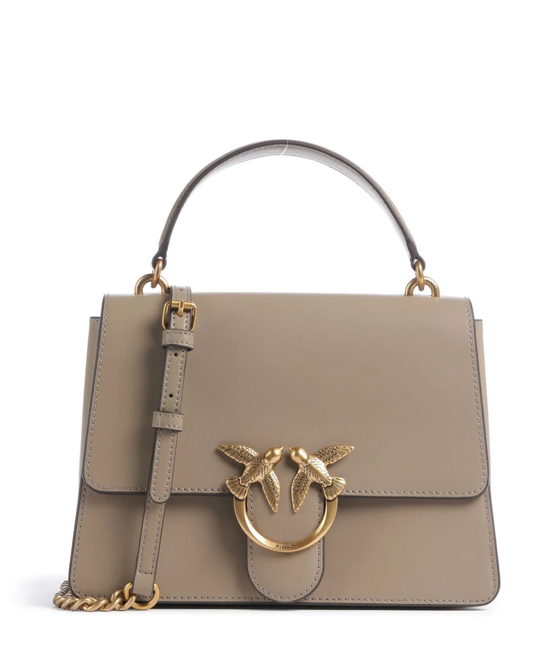 Pinko Love One Classic Bolso de mano grigio talpa/antique gold