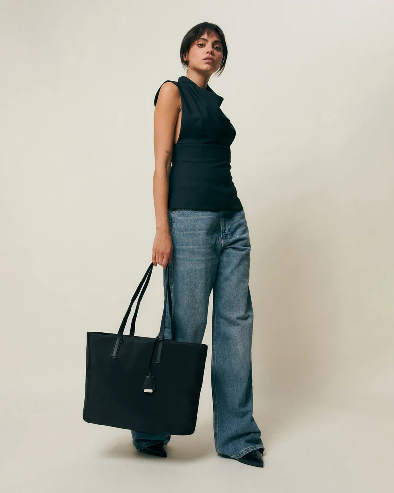 Emanda bolso shopper de nylon con bolsillo para portátil 15 pulgadas