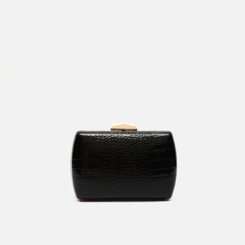 Ilse bolso de mano de fiesta con correa animal print metalizado ED.