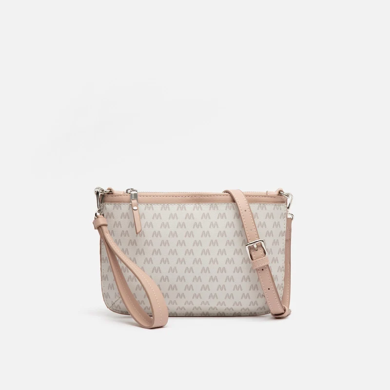 Monogri bolso bandolera pequeño con asa de mano y estampado monogram ED.