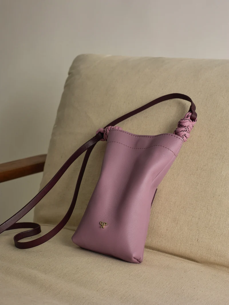 Minibolso nudo rosa y burdeos