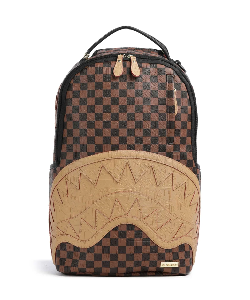 Sprayground Embossed Check Brown Mochila multicolour