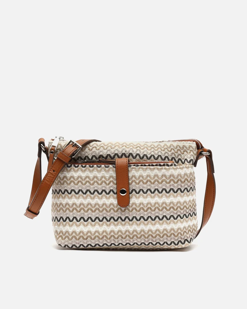 Tarvos bolso bandolera pequeño con estampado jacquard y neceser pequeño