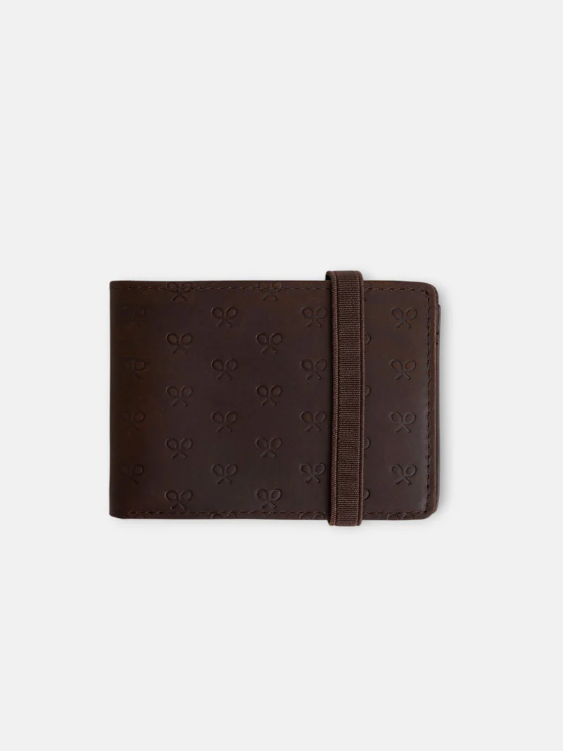 Cartera piel multiraquetas marron