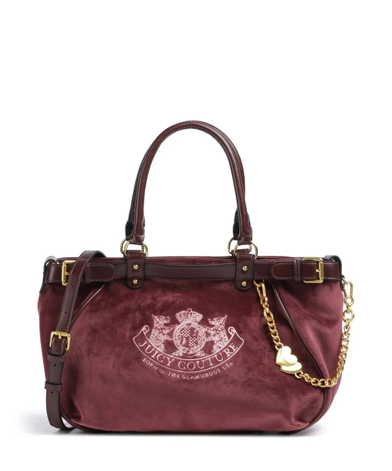 Juicy Couture Twig Narrative Velvet L Bolsa shopping winetasting