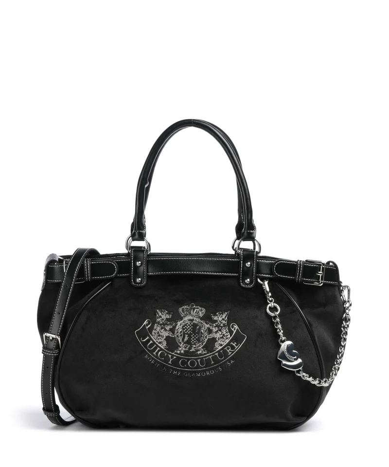 Juicy Couture Twig Narrative Velvet L Bolsa shopping black