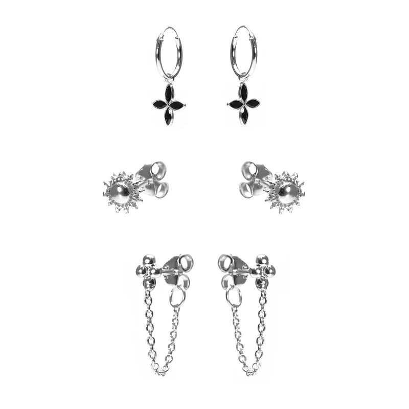 Karma 925 Sterling Silver Earparty Star Dots and Sun Earrings Earparty-32
