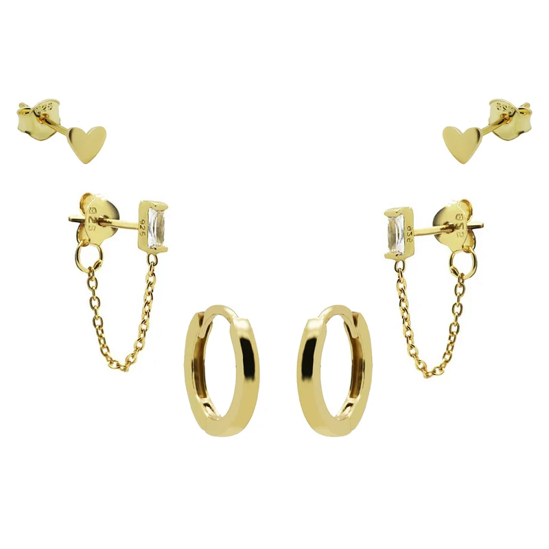 Karma 925 Sterling Silver Gold-coloured The Fave Earparty EPV10GP