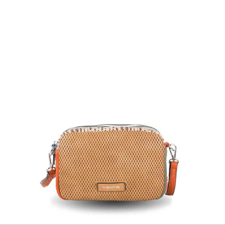 Bandolera frontal perforado Ventis color Camel