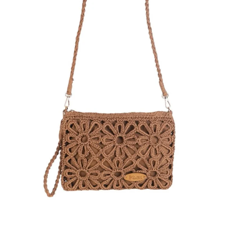 Cartera con Bandolera fibra natural Kbas Tostado
