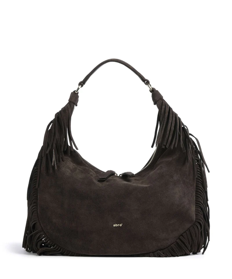 Abro Suede Nana Bolso de hobo dark brown
