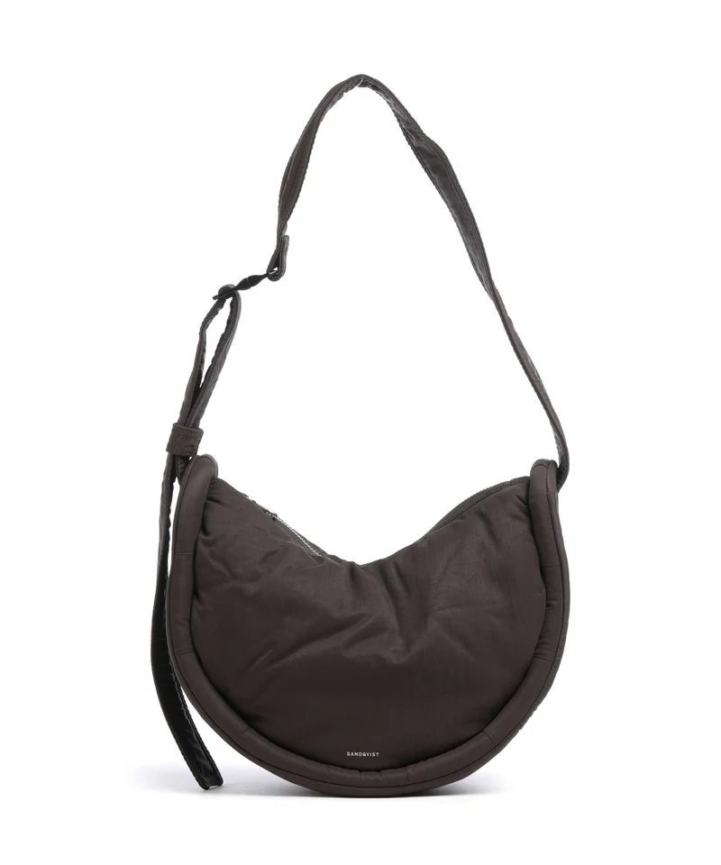 Sandqvist Curve Mini Bolso de hombro dark brown