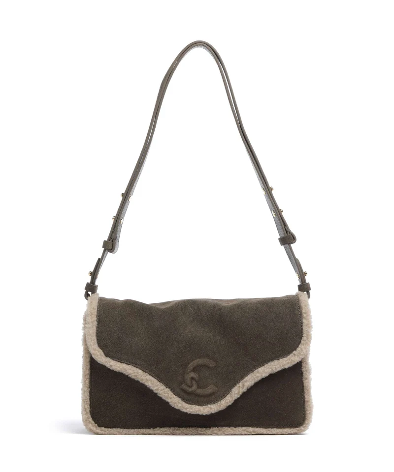 Coccinelle C-Me Softy Suede Bolso de hombro fango/warm taupe