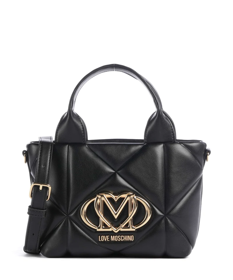 Love Moschino Embossed Q Bolso de mano nero