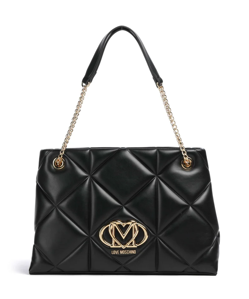 Love Moschino Embossed Q Bolsa shopping nero