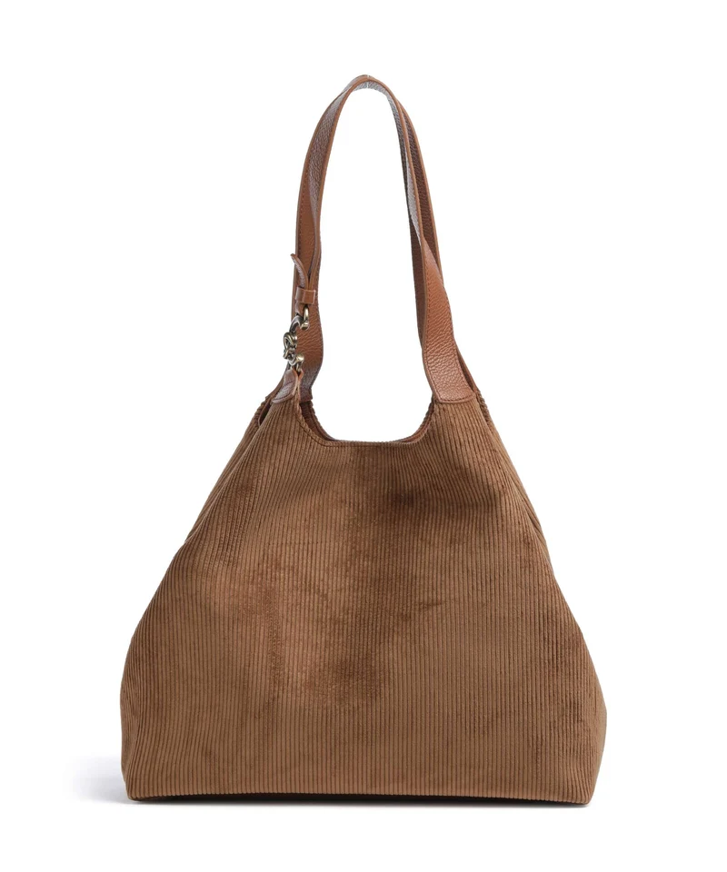 Coccinelle C-Easy Corduroy Bolsa shopping cognac