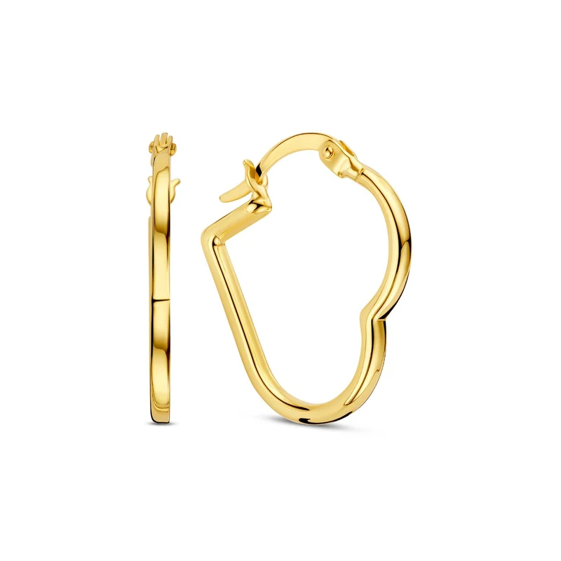 Beloro Jewels Della Spiga Luna 9 Karaat Hartjes Oorbellen BO360081