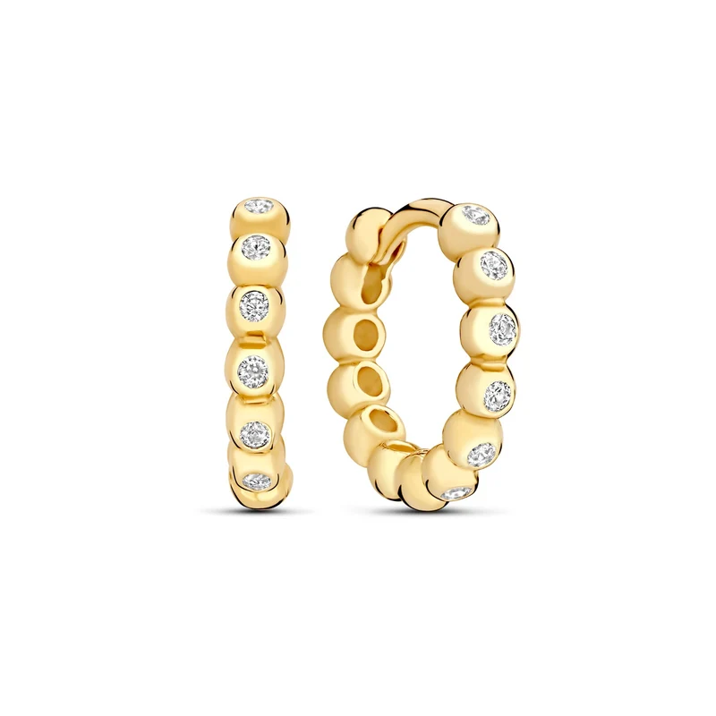 Beloro Jewels Monte Napoleone Elena 9 karaat oorringen met zirkonia steentjes (8,3 mm) BO360114