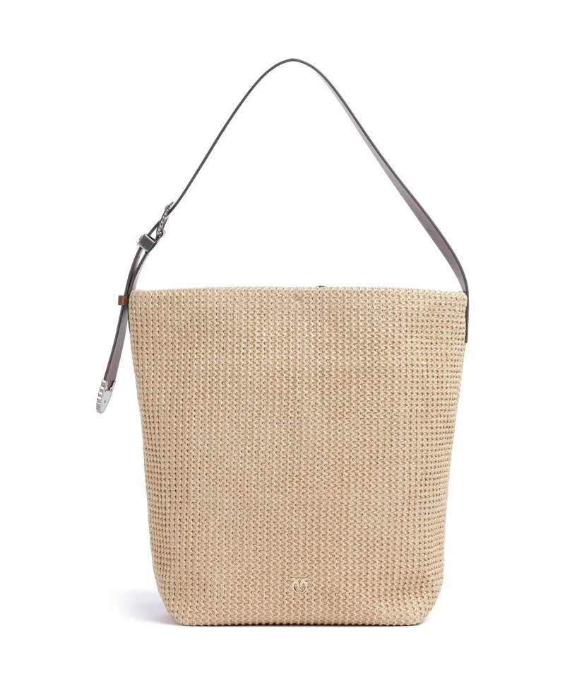 Pinko Big Bolso de hobo paglia/cuoio/mix gal