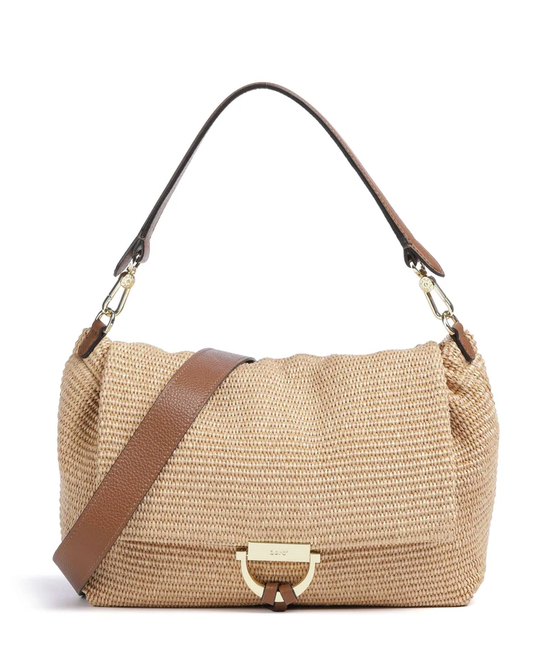 Abro Raffia Classica Temi Large Bolso de hombro natural