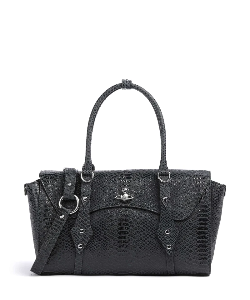 Vivienne Westwood Bettina Snake Effect Medium Bolso de mano dark grey
