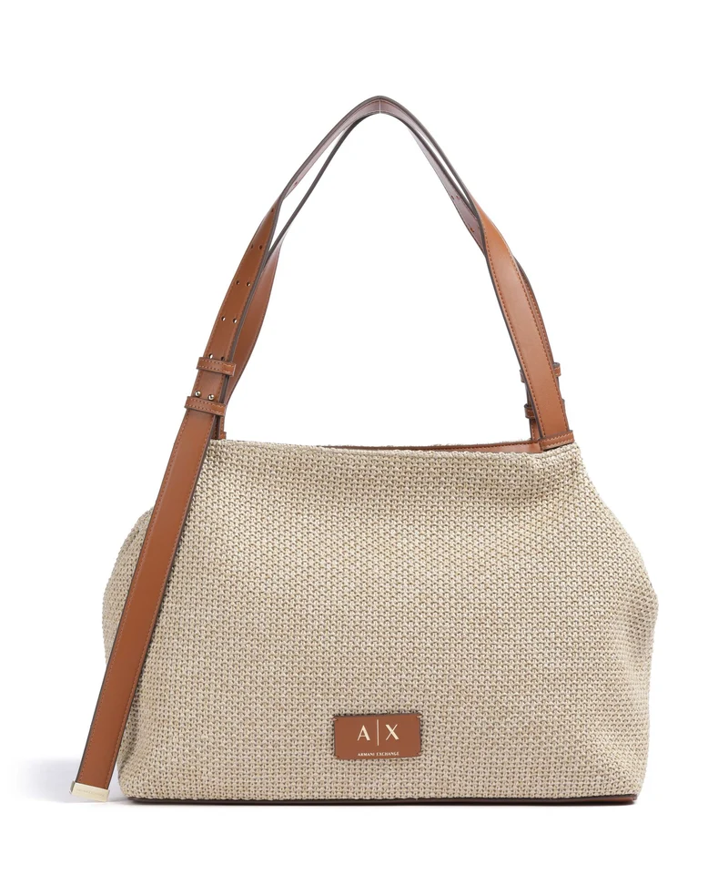 Armani Exchange Alice M Bolso de hobo natural/saline clay