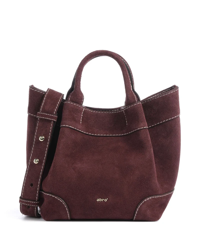 Abro Suede Essential Small Bolso de mano burgundy