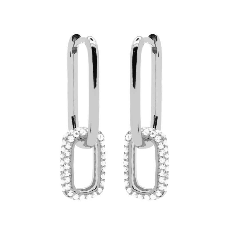 Karma 925 Sterling Silver Zirconia Densely Hoop Earrings H232S