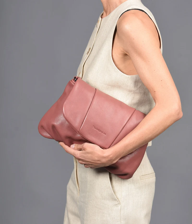 Bandolera grande de piel THB Scallop