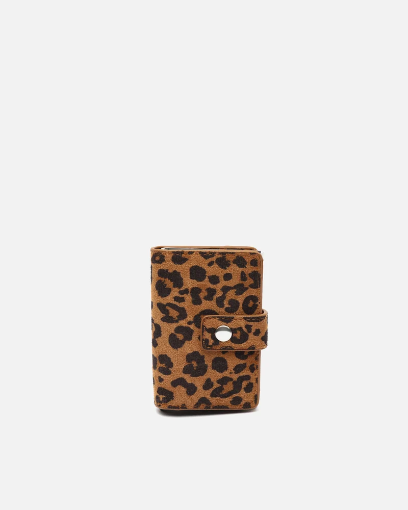 Medi monedero pequeño animal print con compartimento para billetes y tarjetas ED.