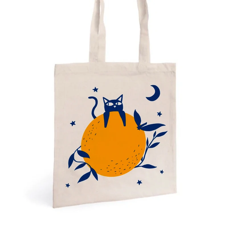Tote Bag 'Gato con naranja'