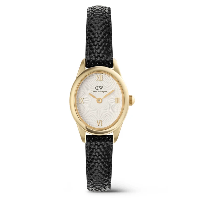 Daniel Wellington Ophelia Mini Black Lizard Goudkleurig Dameshorloge DW00100890