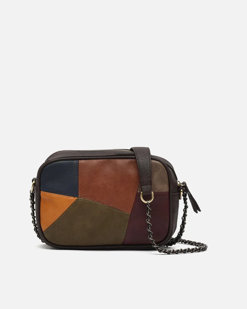 Popis bolso bandolera con estampado patchwork ED.